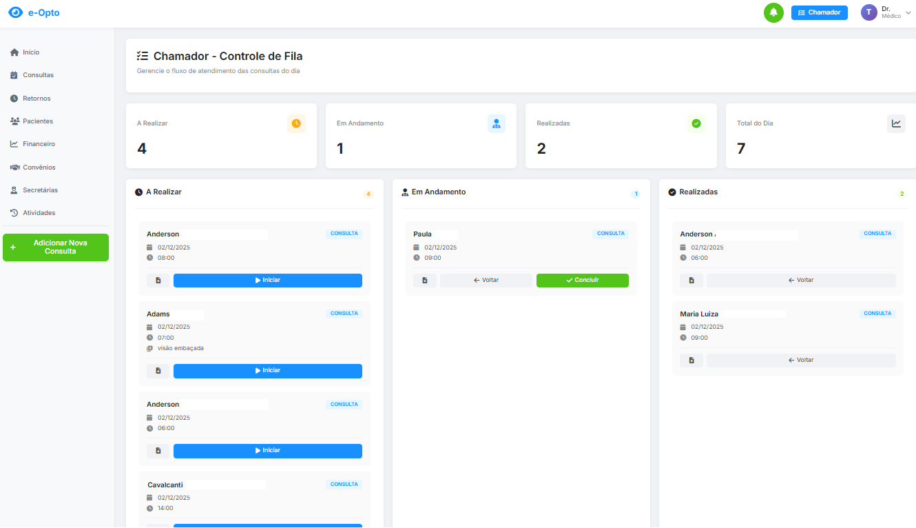 Chamador E-Opto - Sistema de Controle de Fila